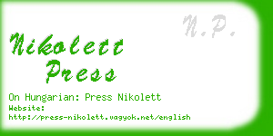 nikolett press business card